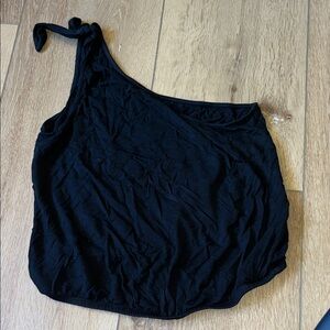 Aerie Black One-Shoulder Tank Top